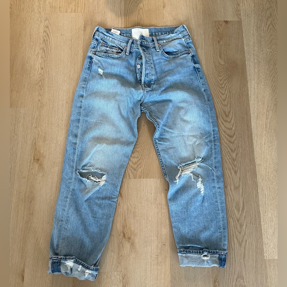 MOTHER SUPERIOR Tomcast Distressed straight leg color: true confession